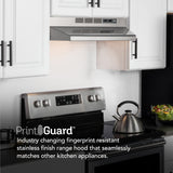 Broan F4030SF range hood installed in a kitchen