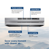Broan F4030SF range hood feature detail