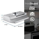 Broan F4030SF range hood scratch resistant finish detail