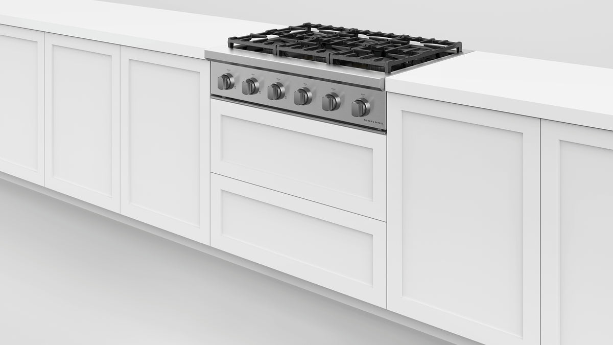 Fisher & Paykel CPV3-366-L Professional Rangetop installed in modern kitchen