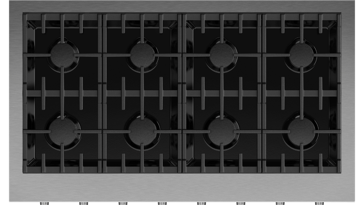 Fisher & Paykel CPV3-488-N Professional Rangetop top surface detail