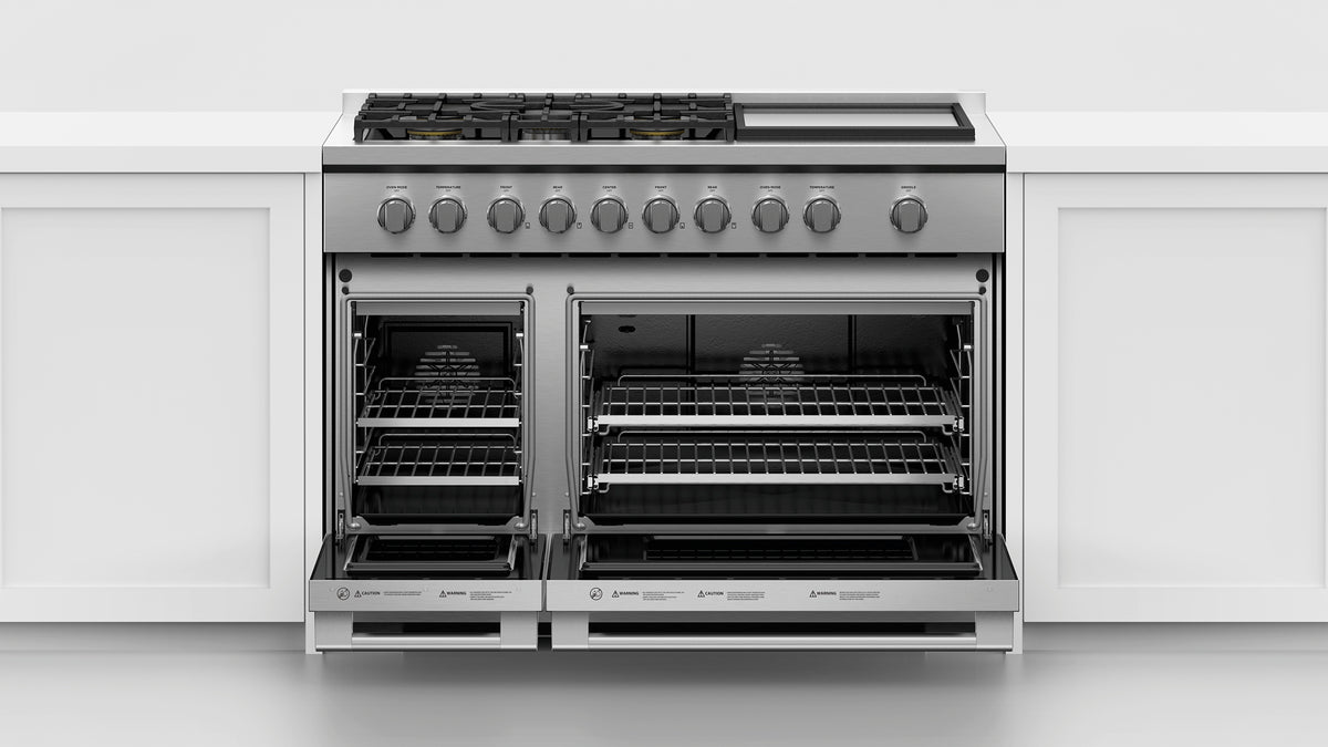 Fisher & Paykel RGV3-485GD-L 48-inch Professional Gas Range with Griddle, LPG - In Kitchen Setting