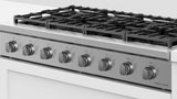 Fisher & Paykel CPV3-488-N Professional Rangetop installed, angled view