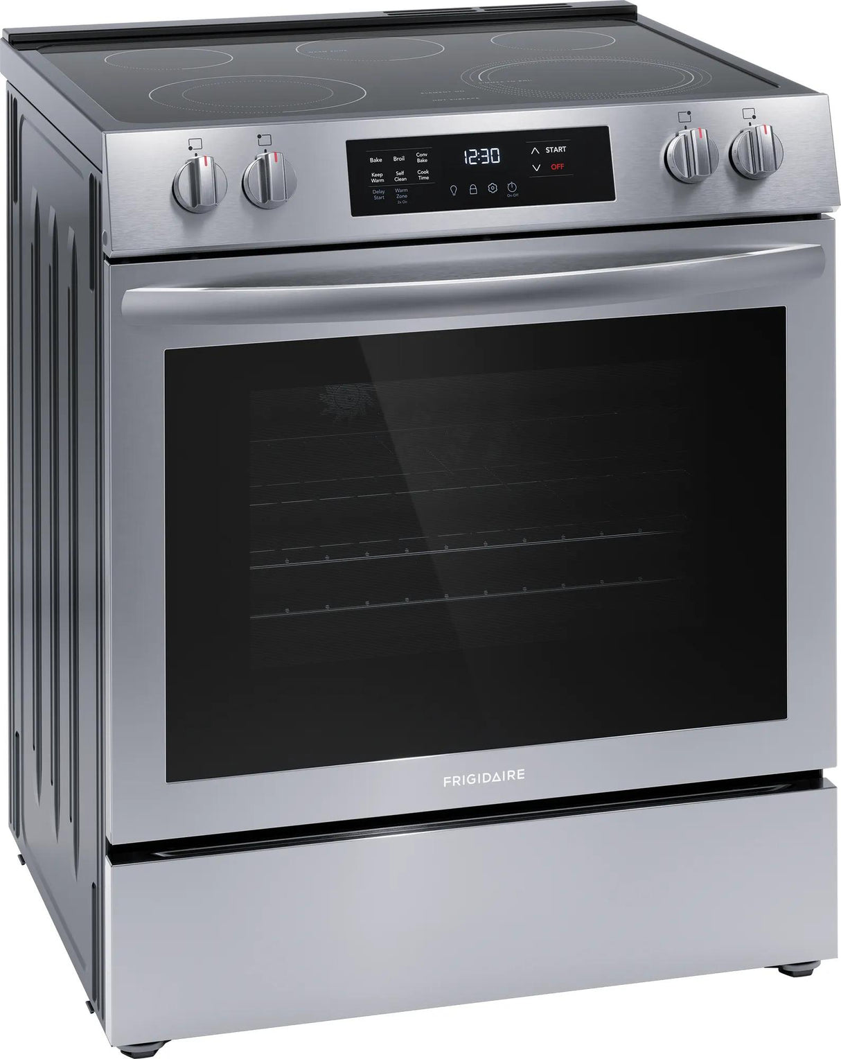 Frigidaire 30" Front Control Freestanding Electric Range with Convection &amp; Self-Clean, 5.3 Cu. Ft., Stainless Steel - FCFE308LAF