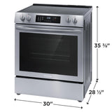 Frigidaire 30" Front Control Freestanding Electric Range with Convection &amp; Self-Clean, 5.3 Cu. Ft., Stainless Steel - FCFE308LAF