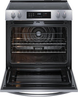 Frigidaire 30" Front Control Freestanding Electric Range with Convection &amp; Self-Clean, 5.3 Cu. Ft., Stainless Steel - FCFE308LAF
