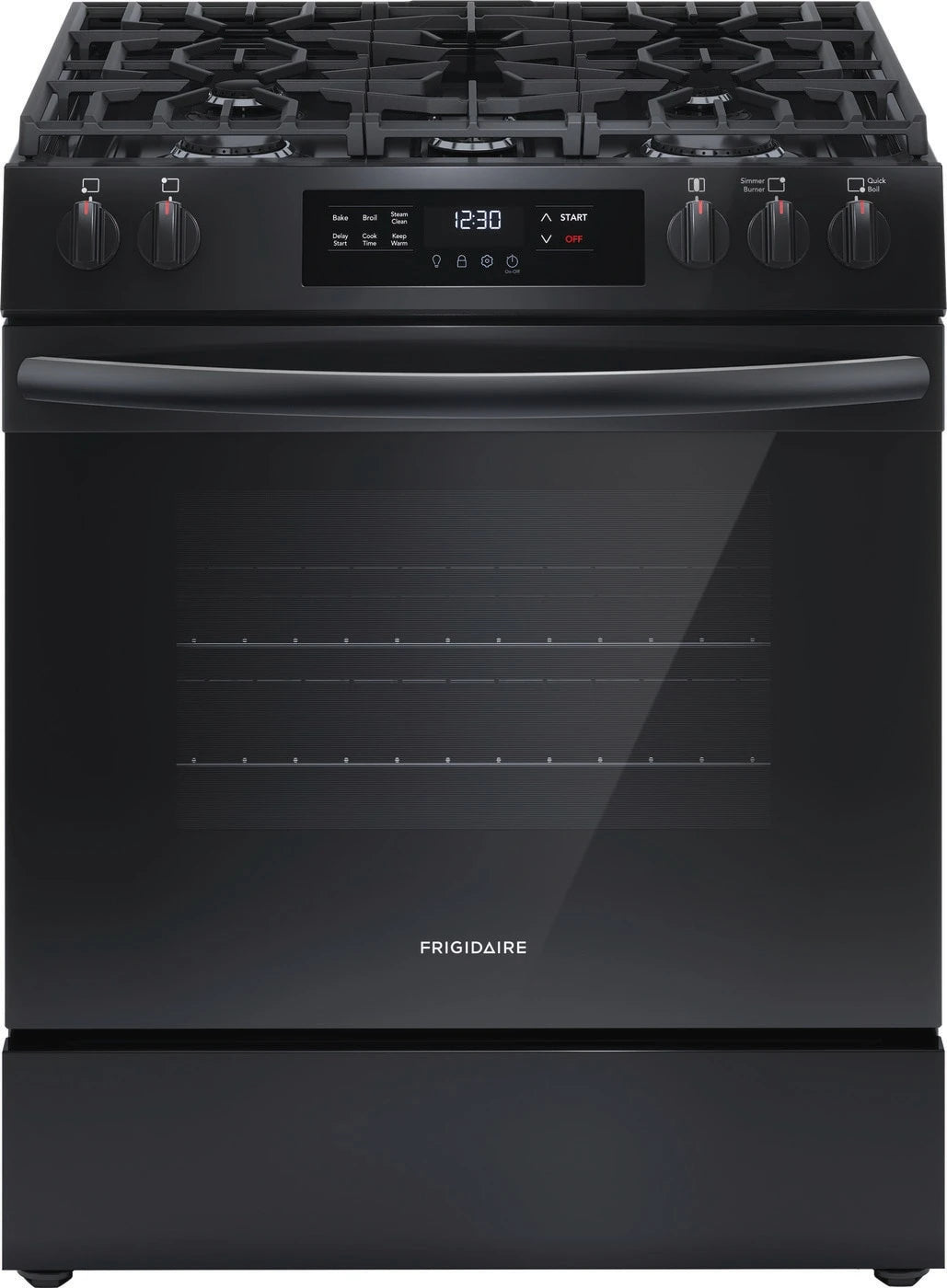Frigidaire 30" Front Control Gas Range with Quick Boil - (FCFG3062AB) - FRIGIDAIRE
