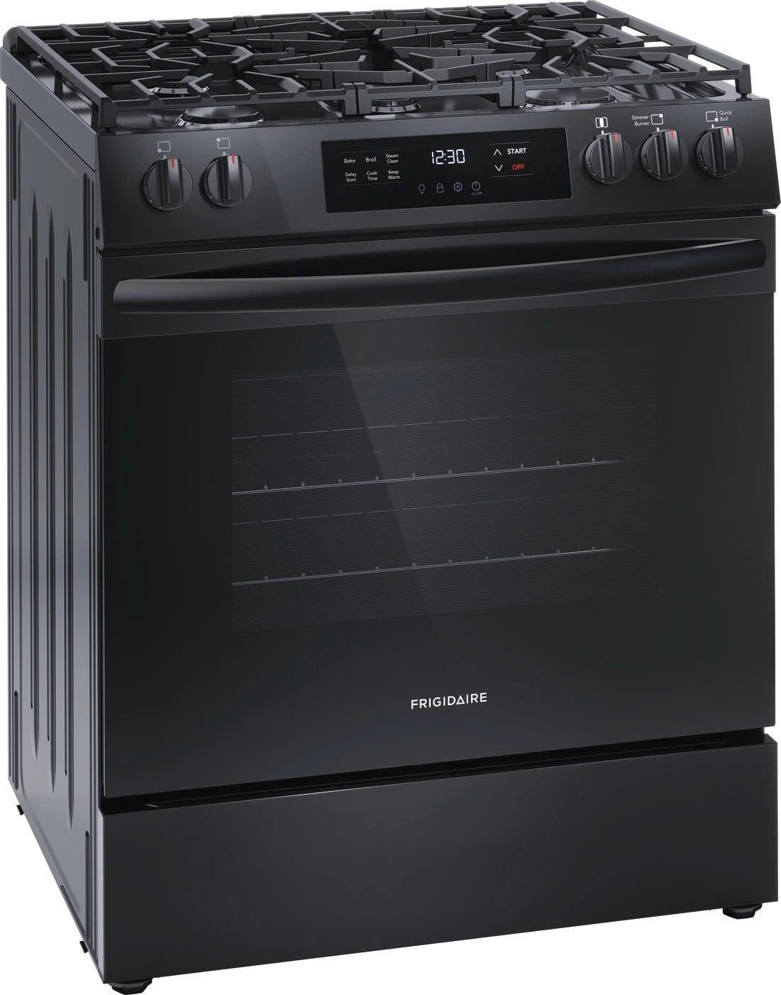 Frigidaire 30" Front Control Gas Range with Quick Boil - (FCFG3062AB) - FRIGIDAIRE