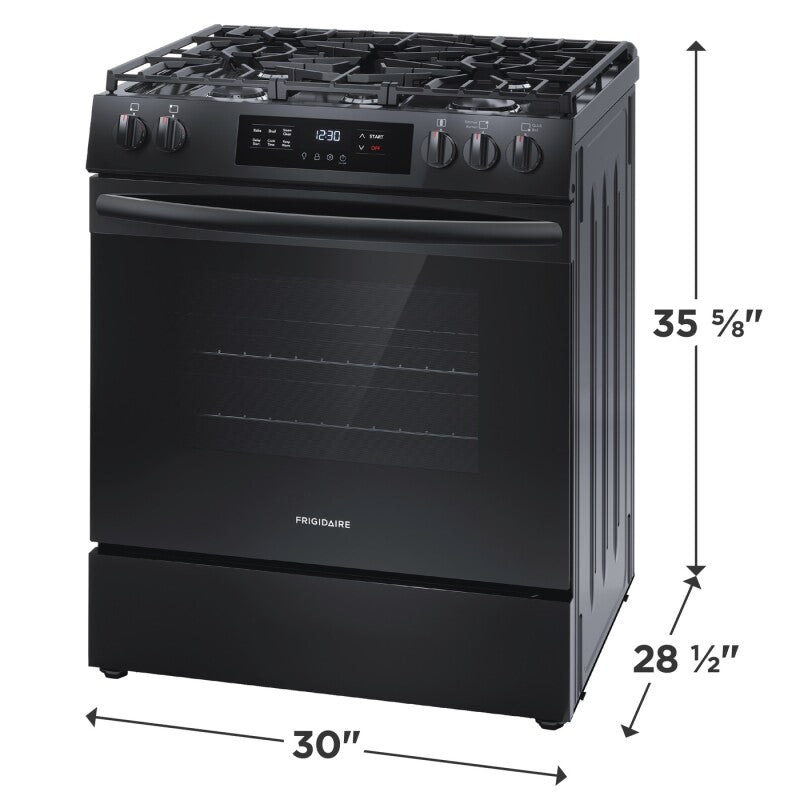 Frigidaire 30" Front Control Gas Range with Quick Boil - (FCFG3062AS) - FRIGIDAIRE
