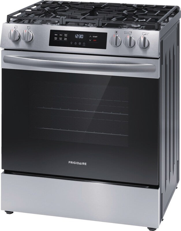 Frigidaire 30" Front Control Gas Range with Quick Boil - (FCFG3062AS) - FRIGIDAIRE