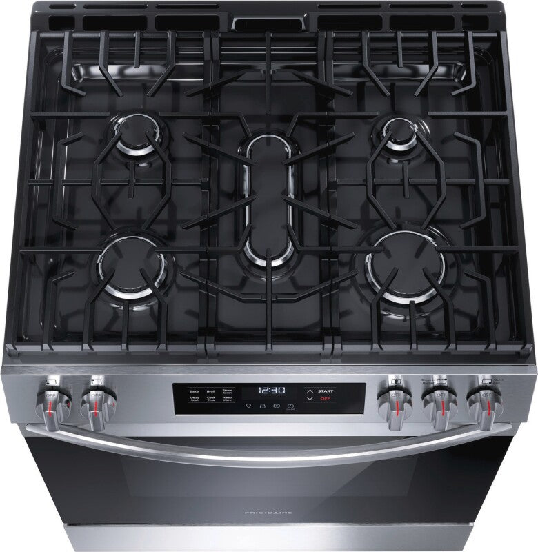 Frigidaire 30" Front Control Gas Range with Quick Boil - (FCFG3062AS) - FRIGIDAIRE