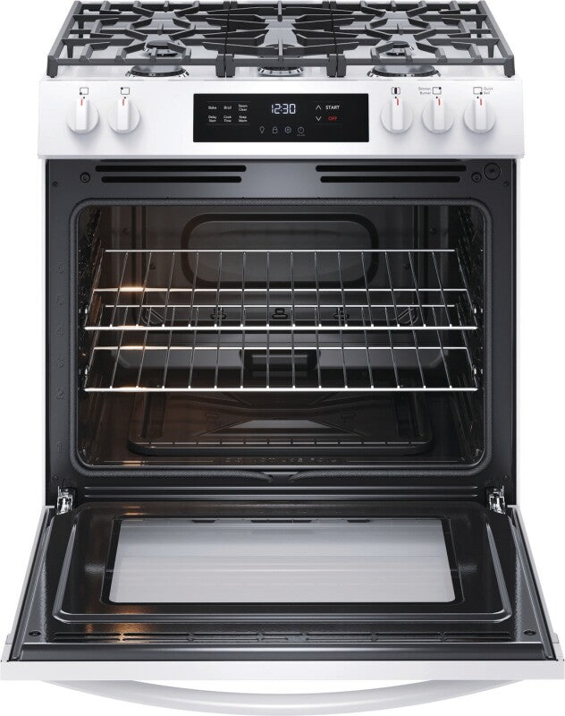 Frigidaire 30" Front Control Gas Range with Quick Boil - (FCFG3062AW) - FRIGIDAIRE