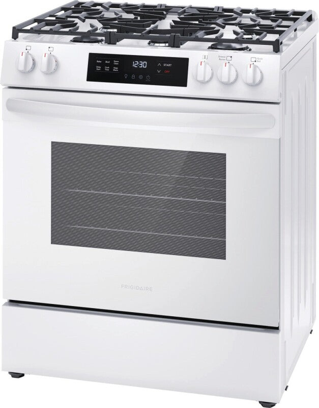 Frigidaire 30" Front Control Gas Range with Quick Boil - (FCFG3062AW) - FRIGIDAIRE