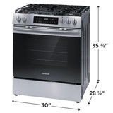 Frigidaire 30" Front Control Freestanding Gas Range with Air Fry, 5.1 Cu. Ft., Stainless Steel - FCFG3082BS