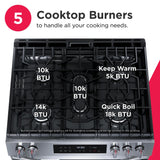 Frigidaire 30" Front Control Freestanding Gas Range with Air Fry, 5.1 Cu. Ft., Stainless Steel - FCFG3082BS