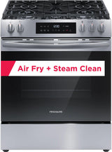 Frigidaire 30" Front Control Freestanding Gas Range with Air Fry, 5.1 Cu. Ft., Stainless Steel - FCFG3082BS