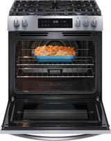 Frigidaire 30" Front Control Freestanding Gas Range with Air Fry, 5.1 Cu. Ft., Stainless Steel - FCFG3082BS