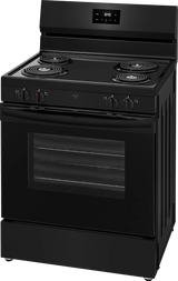 Frigidaire 30" Freestanding Electric Coil Range, 5.3 Cu. Ft., Black - FCRC3012BB