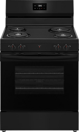 Frigidaire 30" Freestanding Electric Coil Range, 5.3 Cu. Ft., Black - FCRC3012BB