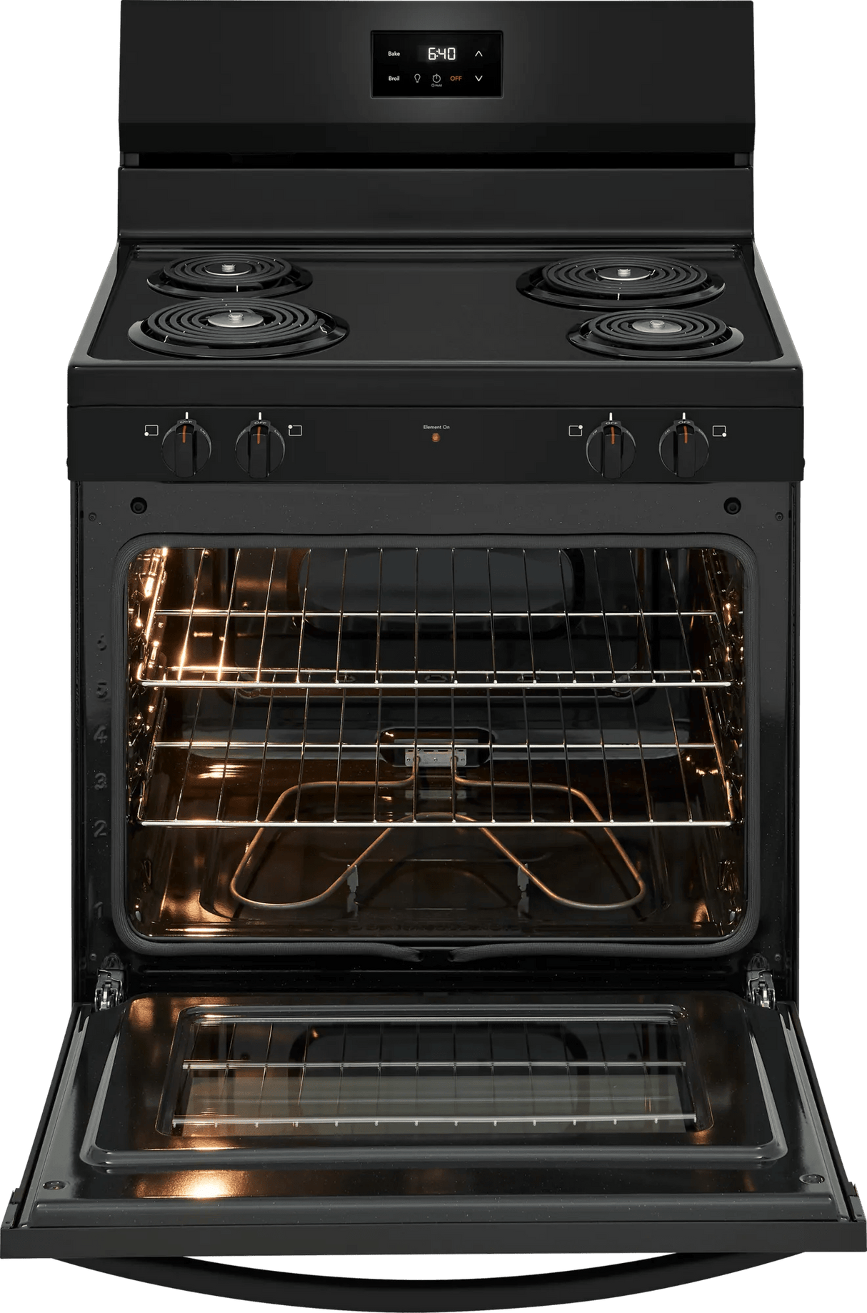 Frigidaire 30" Freestanding Electric Coil Range, 5.3 Cu. Ft., Black - FCRC3012BB