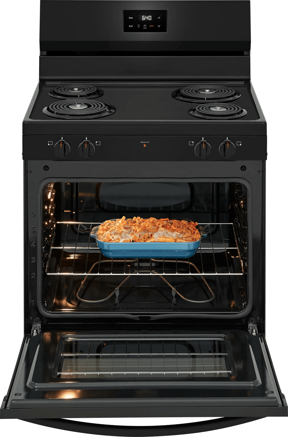 Frigidaire 30" Freestanding Electric Coil Range, 5.3 Cu. Ft., Black - FCRC3012BB