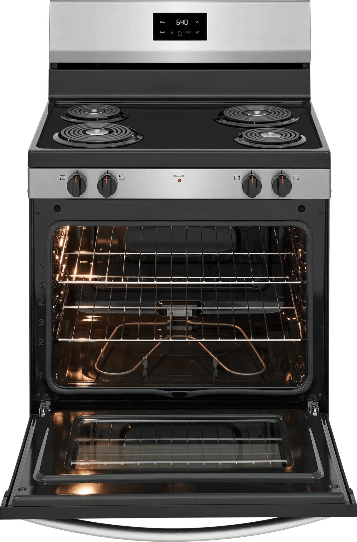 Frigidaire 30" Freestanding Electric Coil Range, 5.3 Cu. Ft., Stainless Steel - FCRC3012BS