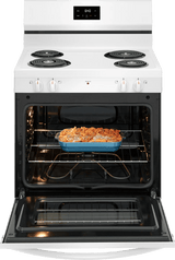 Frigidaire FCRC3012BW range with oven open