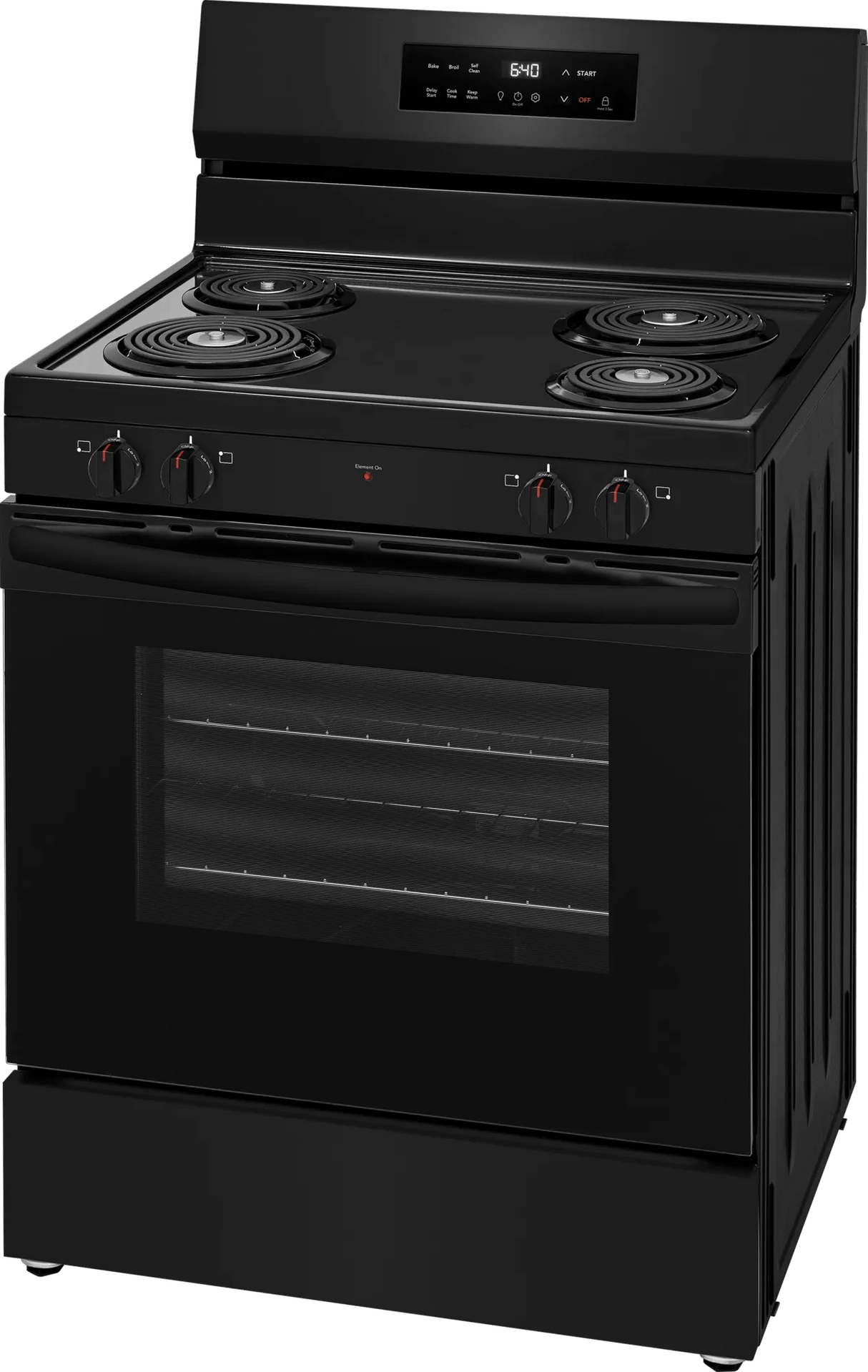 Frigidaire 30" Freestanding Electric Coil Range with Self-Clean, 5.3 Cu. Ft., Black - FCRC3022BB
