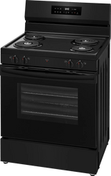 Frigidaire 30" Freestanding Electric Coil Range with Self-Clean, 5.3 Cu. Ft., Black - FCRC3022BB