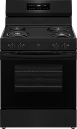 Frigidaire 30" Freestanding Electric Coil Range with Self-Clean, 5.3 Cu. Ft., Black - FCRC3022BB