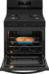 Frigidaire 30" Freestanding Electric Coil Range with Self-Clean, 5.3 Cu. Ft., Black - FCRC3022BB