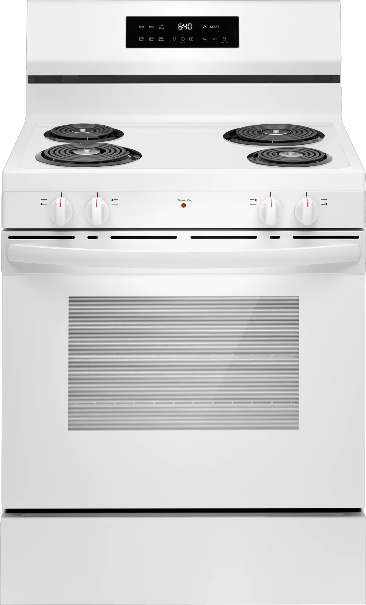 Frigidaire 30" Freestanding Electric Coil Range with Self-Clean, 5.3 Cu. Ft., White - FCRC3022BW