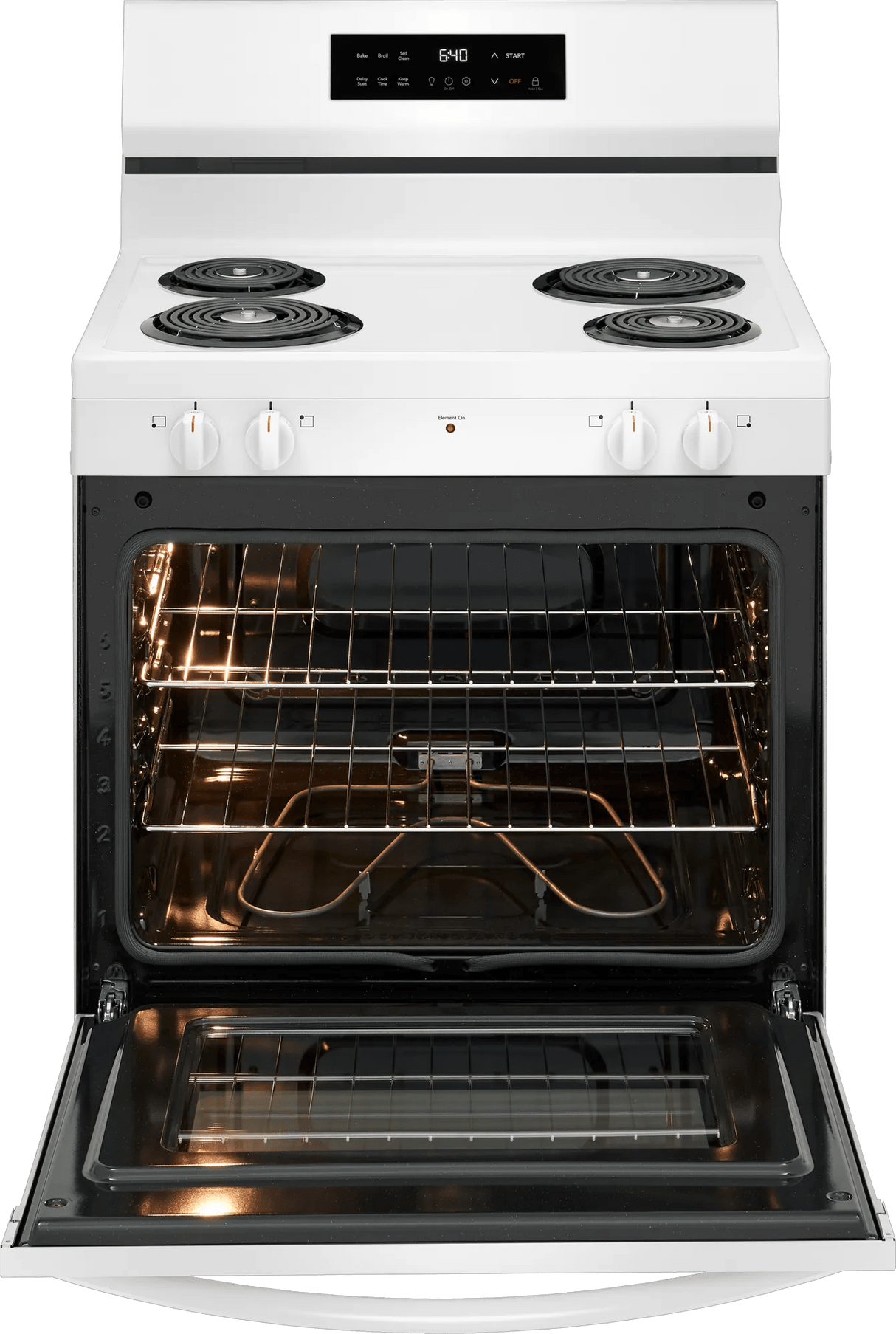 Frigidaire 30" Freestanding Electric Coil Range with Self-Clean, 5.3 Cu. Ft., White - FCRC3022BW