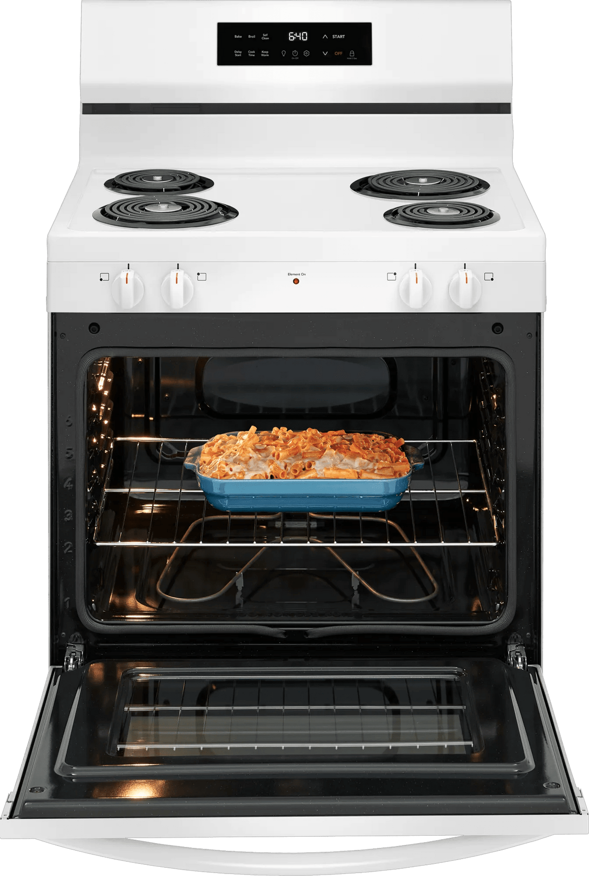Frigidaire 30" Freestanding Electric Coil Range with Self-Clean, 5.3 Cu. Ft., White - FCRC3022BW