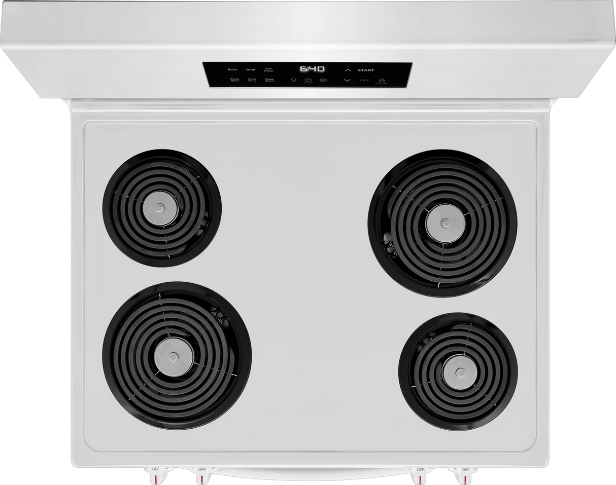 Frigidaire 30" Freestanding Electric Coil Range with Self-Clean, 5.3 Cu. Ft., White - FCRC3022BW