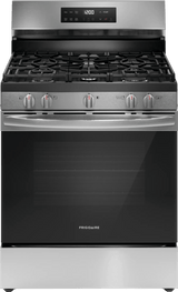 Frigidaire 30" Freestanding Gas Range with Quick Boil &amp; Steam Clean, 5.1 Cu. Ft., Stainless Steel - FCRG306LAF