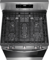 Frigidaire 30" Freestanding Gas Range with Quick Boil &amp; Steam Clean, 5.1 Cu. Ft., Stainless Steel - FCRG306LAF