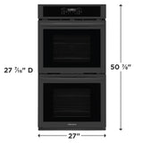 Frigidaire 27" Double Electric Wall Oven with Convection, Black - FCWD2730AB