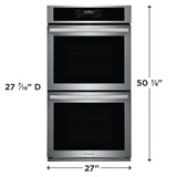 Frigidaire 27" Double Electric Wall Oven with Convection, Stainless Steel - FCWD2730AS