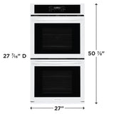 Frigidaire 27" Double Electric Wall Oven with Convection, White - FCWD2730AW