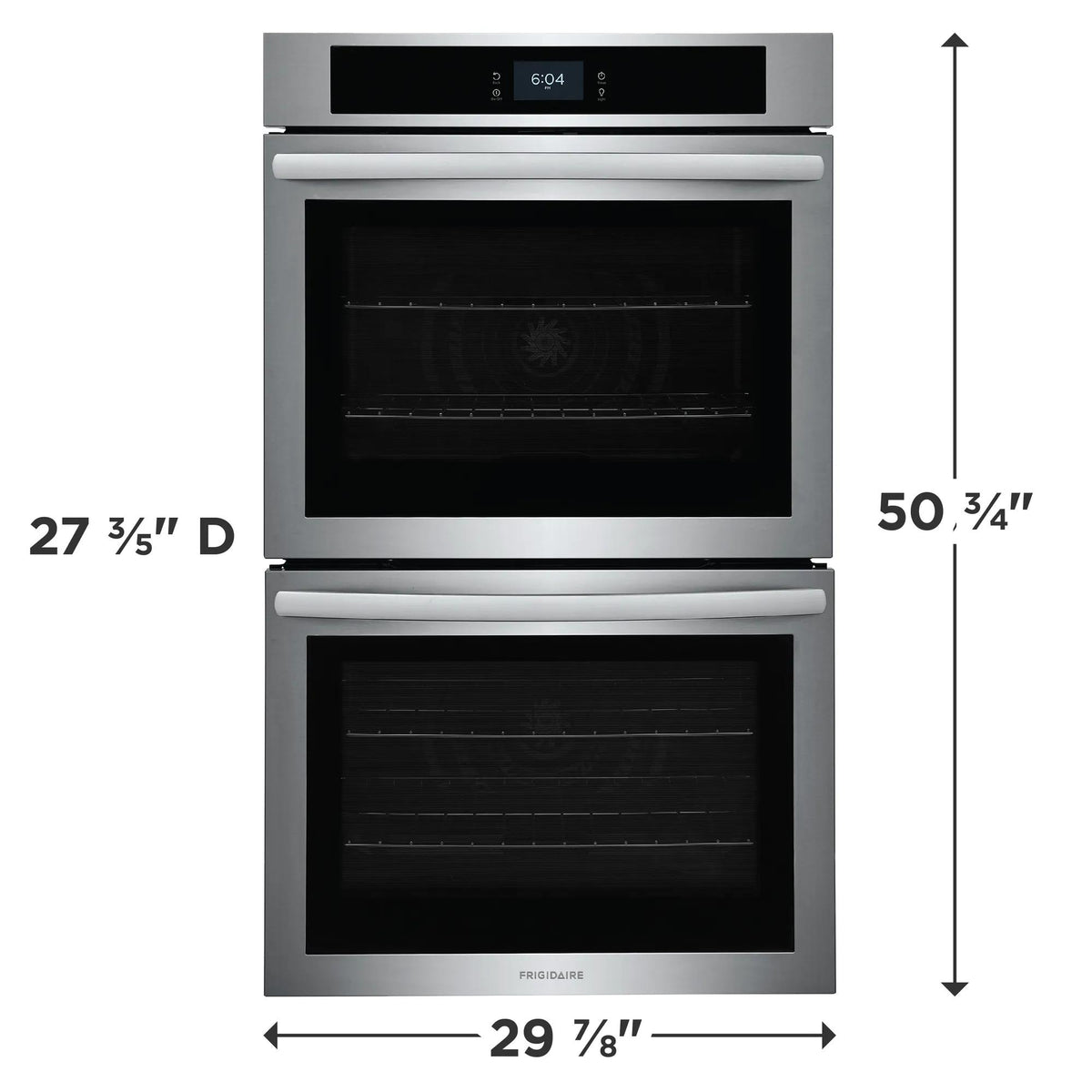 Frigidaire 30" Double Electric Wall Oven with Convection, 10.6 Cu. Ft., Stainless Steel - FCWD302LAF