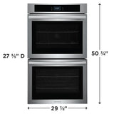 Frigidaire 30" Double Electric Wall Oven with Convection, 10.6 Cu. Ft., Stainless Steel - FCWD302LAF
