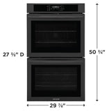Frigidaire 30" Double Electric Wall Oven with Air Fry &amp; Convection, 10.6 Cu. Ft., Black - FCWD3030AB