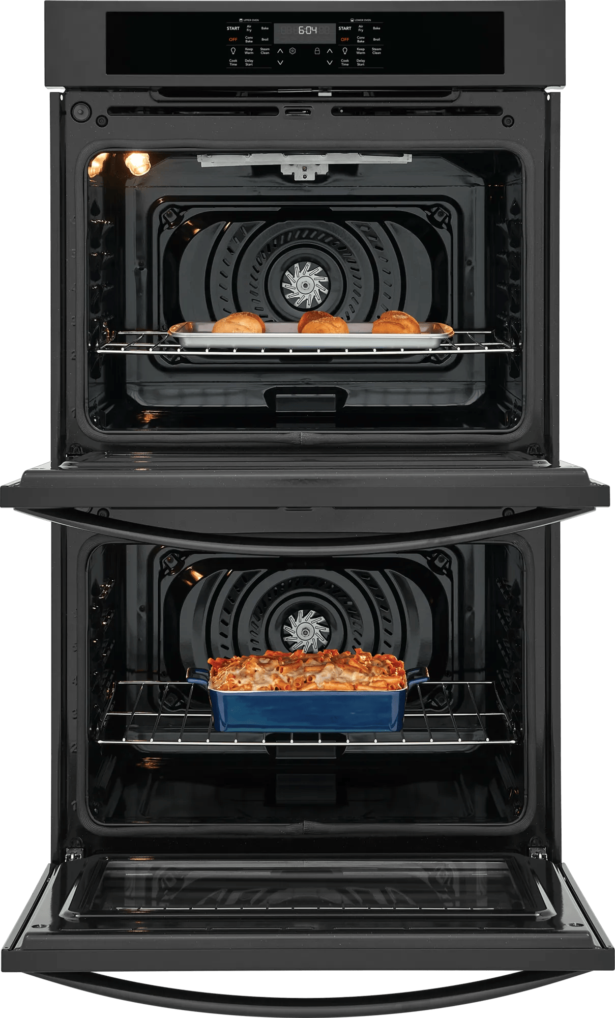 Frigidaire 30" Double Electric Wall Oven with Air Fry &amp; Convection, 10.6 Cu. Ft., Black - FCWD3030AB
