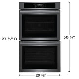 Frigidaire 30" Double Electric Wall Oven with Air Fry &amp; Convection, 10.6 Cu. Ft., Black Stainless Steel - FCWD3030AD