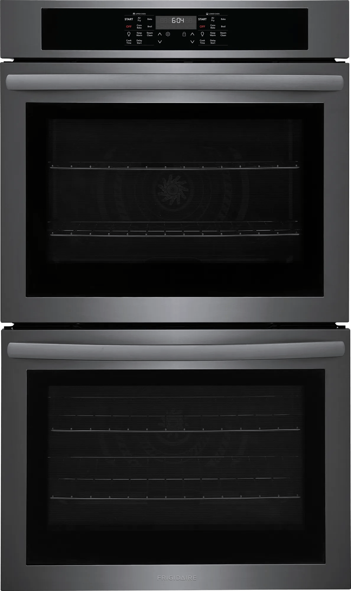 Frigidaire 30" Double Electric Wall Oven with Air Fry &amp; Convection, 10.6 Cu. Ft., Black Stainless Steel - FCWD3030AD