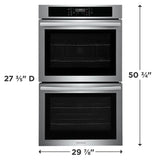 Frigidaire 30" Double Electric Wall Oven with Air Fry &amp; Convection, 10.6 Cu. Ft., Stainless Steel - FCWD3030AS