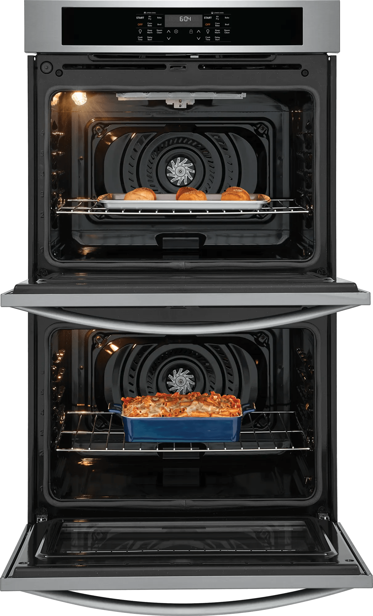 Frigidaire 30" Double Electric Wall Oven with Air Fry &amp; Convection, 10.6 Cu. Ft., Stainless Steel - FCWD3030AS