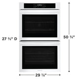 Frigidaire 30" Double Electric Wall Oven with Air Fry &amp; Convection, 10.6 Cu. Ft., White - FCWD3030AW
