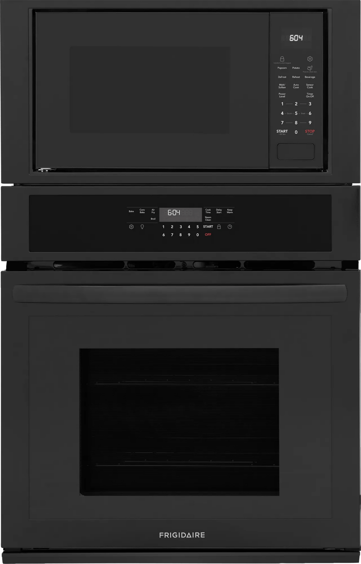 Frigidaire 27" Electric Wall Oven &amp; Microwave Combination with Convection, Black - FCWM2730AB